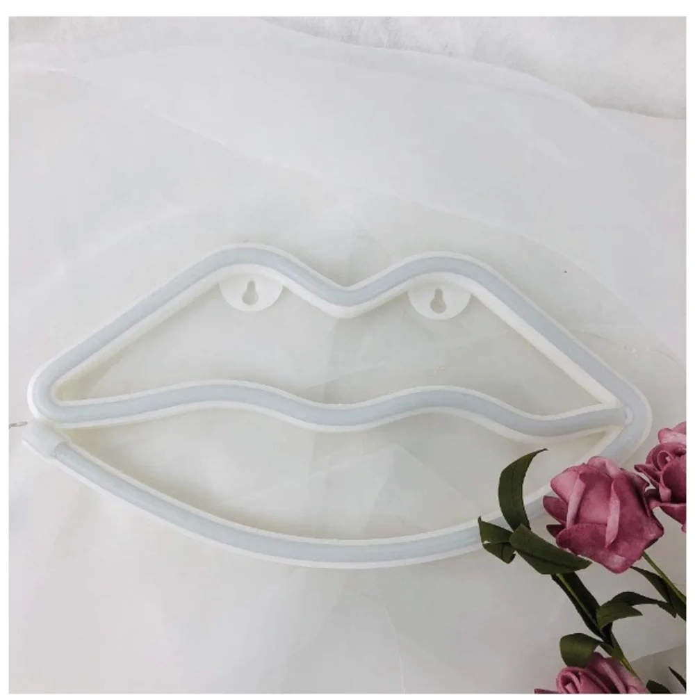 Pink Lip Shaped Neon Signs